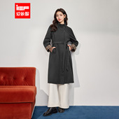 爱依服2025冬季 新款 韩版 IEF 日常气质时尚 通勤百搭收腰呢绒长外套
