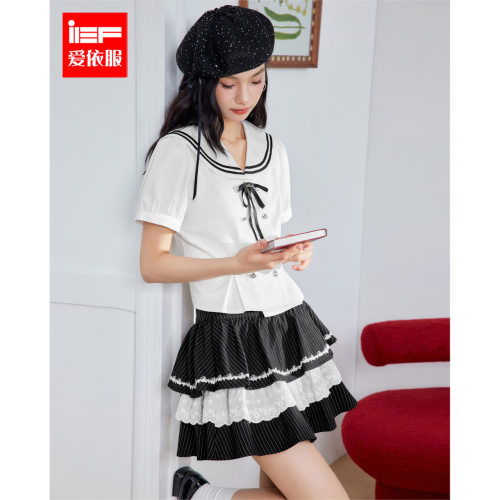 IEF/爱依服2026夏季新款韩系甜美减龄少女风设计感显瘦上下套短裙