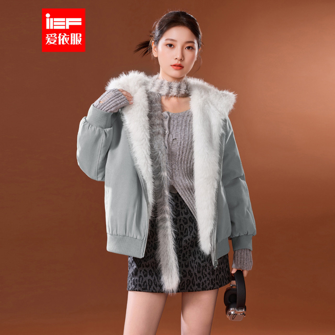 IEF/爱依服2025冬季新款韩版时尚休闲风百搭加绒加厚保暖外套,女装/女士精品,短外套,淘宝优惠券,粉丝福利购,淘宝优惠卷
