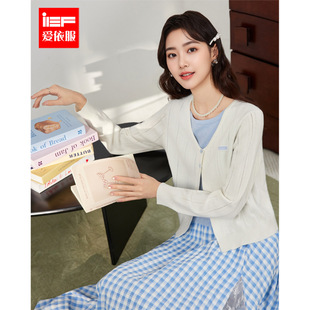 IEF/爱依服2026春季新款法式温柔小女人气质假两件设计感毛织上衣