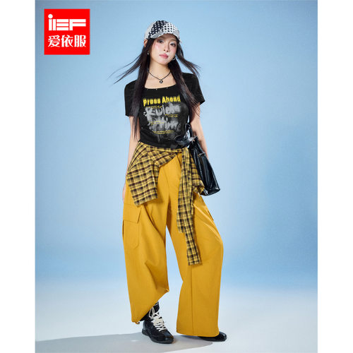 IEF/爱依服一整套穿搭2026夏季新款美式时尚休闲百搭上下套长裤