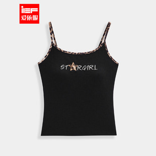 时尚 新款 撞色豹纹复古辣妹美背吊带长细肩裹胸 爱依服2025秋季 IEF