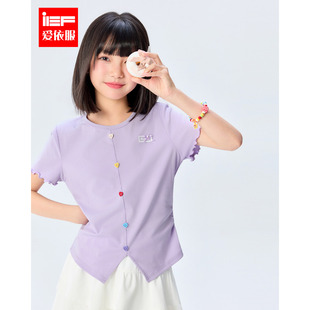 MINIIEF【爱依服童装】2026夏季新款时尚休闲阿比达女童短袖T恤