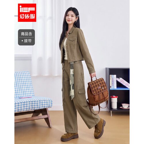 IEF/爱依服2026秋季新款梭织上下套长裤工装风休闲日常时尚套装