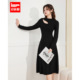 IEF 通勤气质设计感百搭毛织连衣长裙 韩版 爱依服裙子2025秋季 新款