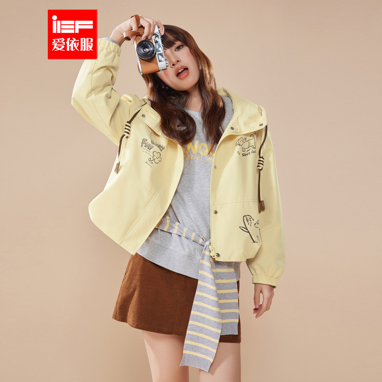 IEF/爱依服2025秋季新款韩版时尚休闲风设计感宽松通勤百搭外套