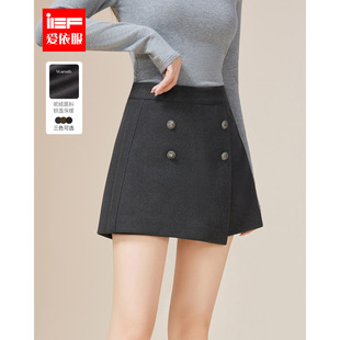 洋气气质加厚裤 IEF 女宽松时尚 休闲短裤 裙 爱依服2025年秋冬新款