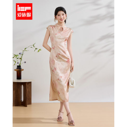 IEF/爱依服2026夏季新款新中式改良旗袍连衣裙女收腰气质绝美长裙