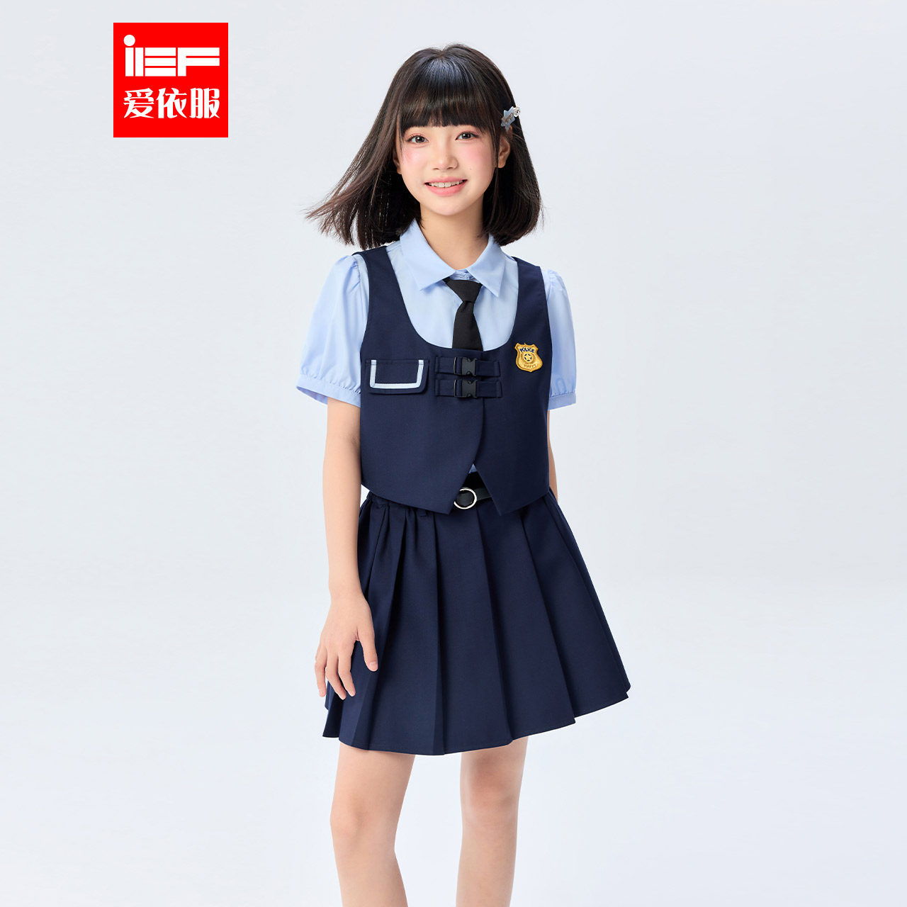 MINIIEF【爱依服童装】2026夏季新款时尚洋气学院风女童上下套裙