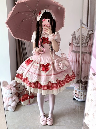 鹿屿【草莓塔】lolita纯棉花瓣领蕾丝短袖衬衫洛丽塔内搭lo裙内搭