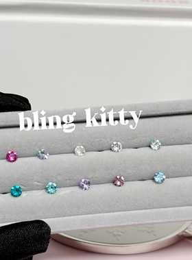 4mm钛合金F136可植入级内螺旋华子钻耳钉爆闪耳骨钉睡觉免摘