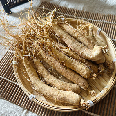 长白山高龄生晒参250g500g人参长白山参干人参泡酒中煲汤滋补药材