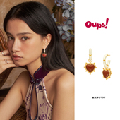 Oups 金玉浮罗多戴耳环金色高级感复古爱心耳饰925银新年礼物