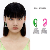 SANN STELLER三缪招财进宝耳环原创小众设计新年闪钻耳钉时尚 百搭