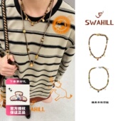 SWAHILL 斯瓦山丘 榛果串珠项链小众复古木珠叠戴高级感锁骨链女