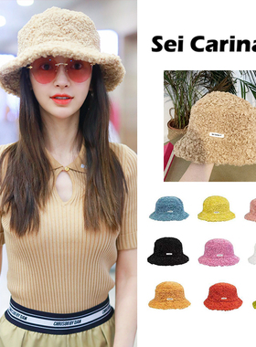 Sei Carina Y羊羔毛渔夫帽baby热巴喜哥同款女日系秋冬保暖盆帽