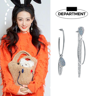 Department 幻彩宝石耳环徐璐郭采洁吴昕同款小众气质耳钉女时尚