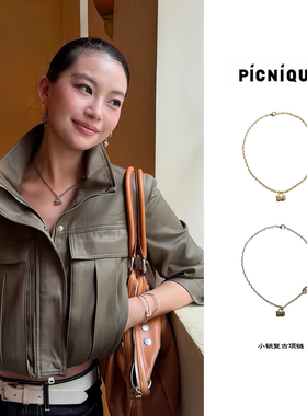 Picnique 缺失的奇遇镶嵌小锁复古项链链条叠戴小众情侣款