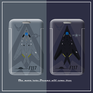 军事文创风美军F117隐形轰炸机卡套男生用滑盖式 硬 满月杂货铺