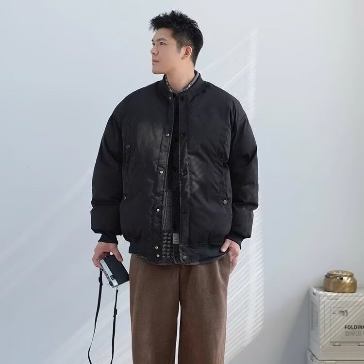 冬季休闲宽松保暖棒球服男女复古情侣加厚飞行服棉衣外套夹克