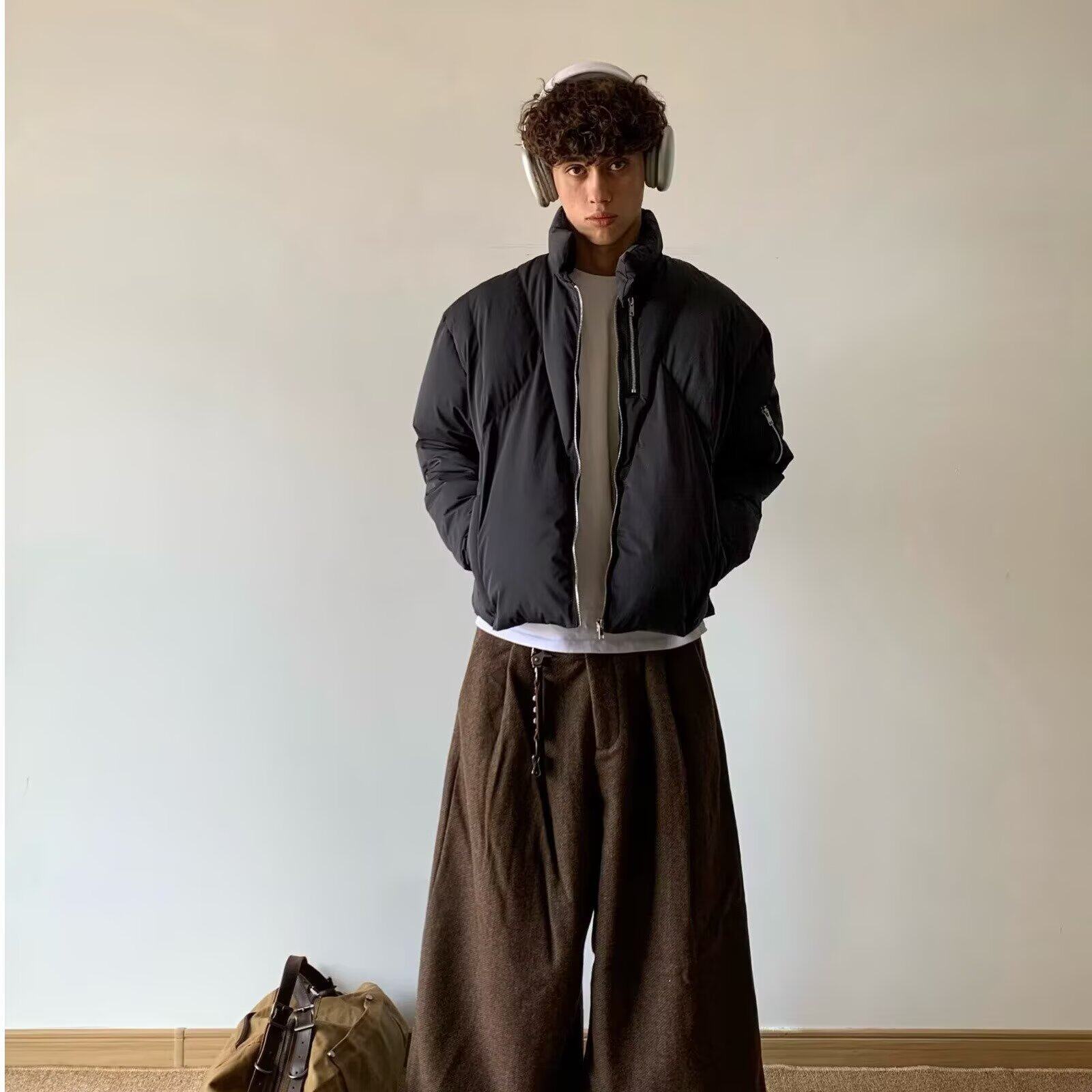 2025冬季飞行员夹克男款立领气绒服棉袄防风防寒棉衣保暖外套棉服