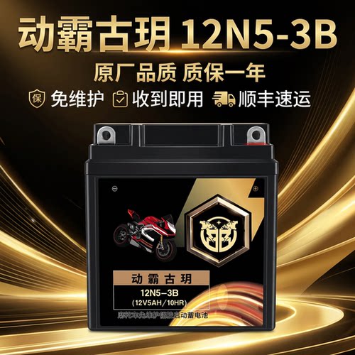 动霸古玥12V免维护摩托车电瓶