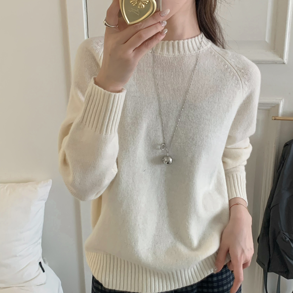 OMELET蛋卷-冬上新韩系基础百搭简约好穿后领金标彩色保暖针织
