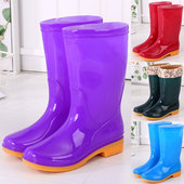 女时尚 中筒防滑耐磨女式 水鞋 秋冬加绒可拆雨鞋 胶鞋 女士成人水靴子