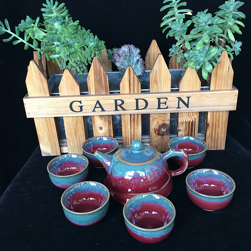 禹州神垕钧窑套装功夫茶具钧瓷杯