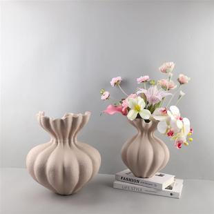 轻奢法式大花瓶摆件家居艺术风高级感干花器餐厅酒店客厅玄关饰品