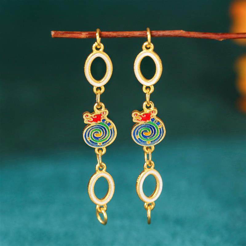 通体S925银镀古法金烧蓝神龙节链配饰DIY时尚新中式百搭节链配件,饰品/流行首饰/时尚饰品新,银饰项链,淘宝优惠券,粉丝福利购,淘宝优惠卷