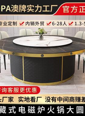 澳牌Z141会所餐厅电动餐桌电磁炉火锅酒店大圆桌饭店中餐桌
