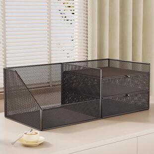 桌面置物架简易书架办公室工位文件资料多层收纳盒客厅装饰整理柜