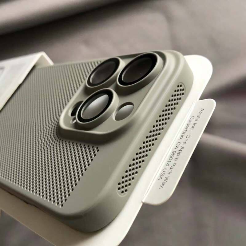 钛灰色冰感散热硬壳适用oppo reno14超薄13/12pro手机壳findx8ultra网孔透气x8s+镜头膜一加13T/ace5全包ace3