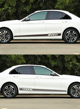 适用于奔驰新C级C200L改装C63贴纸ECLA级AMG装饰汽车车身拉花车贴