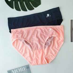 韩国青年热卖浅橘色时尚前卫运动健身速干薄款透气中腰女三角内裤