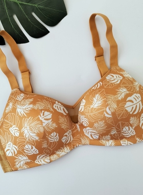 新款特价黄色时尚性感欧美风格光面聚拢上托侧收无痕女无钢圈文胸