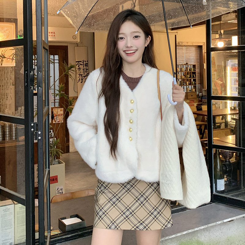 新款羊羔毛皮草毛毛外套7705-p140-k198,女装短外套,2C295