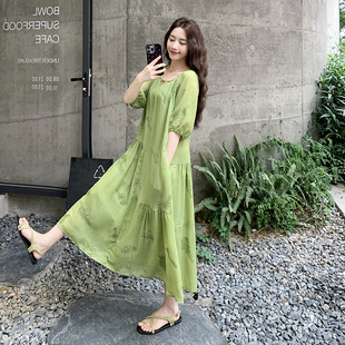 亮片刺绣宽松休闲连衣裙7759P145K208 25夏季 新款 首发