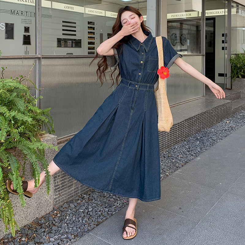 夏款重磅主推款设计感百搭牛仔水洗连衣裙7732p145k208,女装连衣裙,2C295