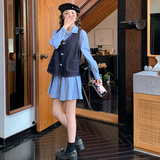 主推条纹连衣裙＋牛仔马甲两件套7723P155-K228，女装连衣裙，2C295