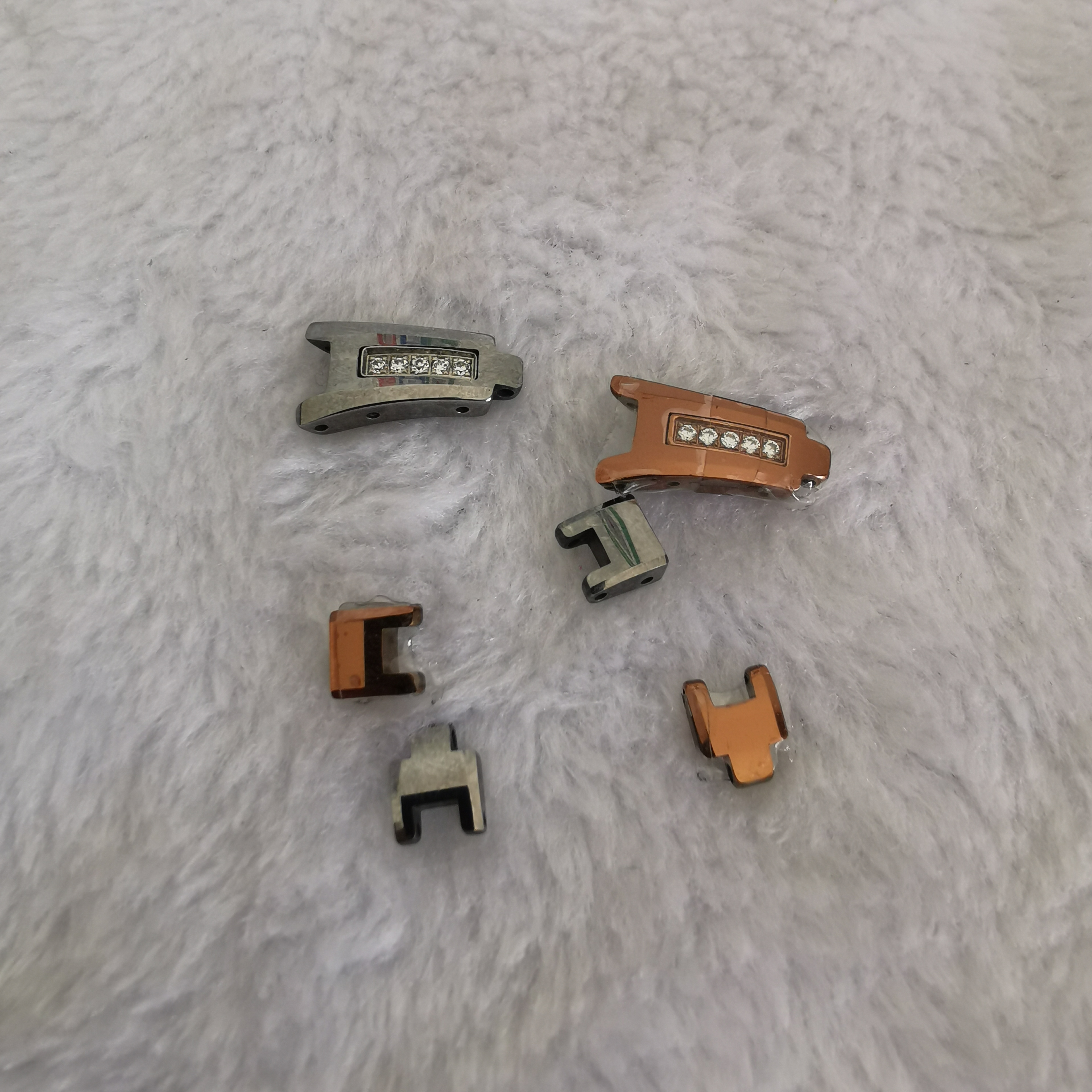MESHOR名梭牌7005L女钨钢手表带头节尾节中节表扣表链零配件