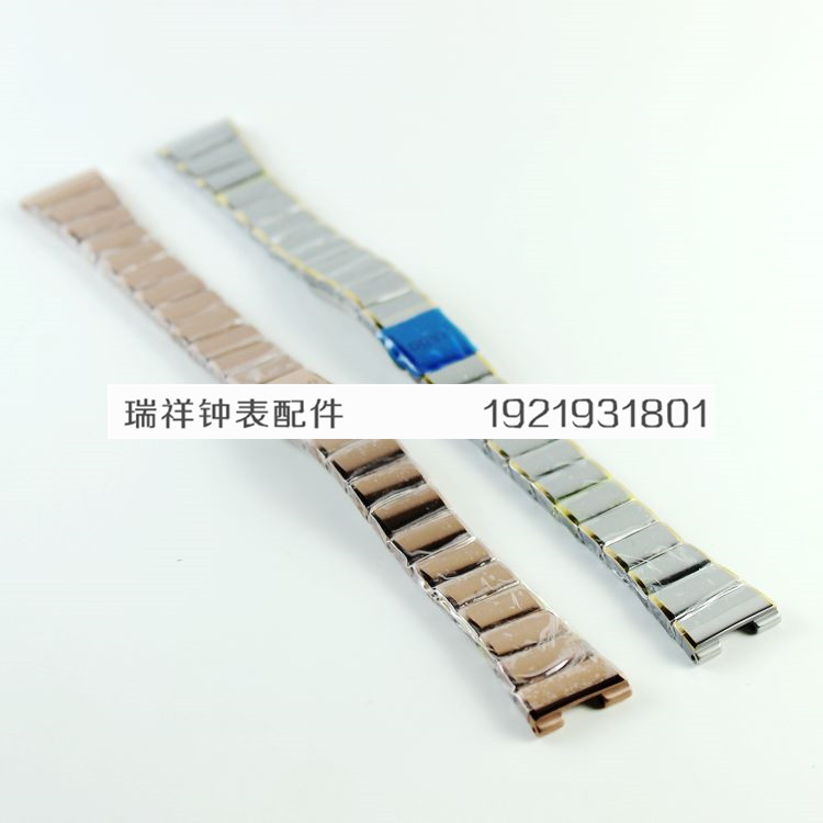 代替件配GENIE爵尼牌T1969M/L男女本色间金色钨钢1969手表带表链