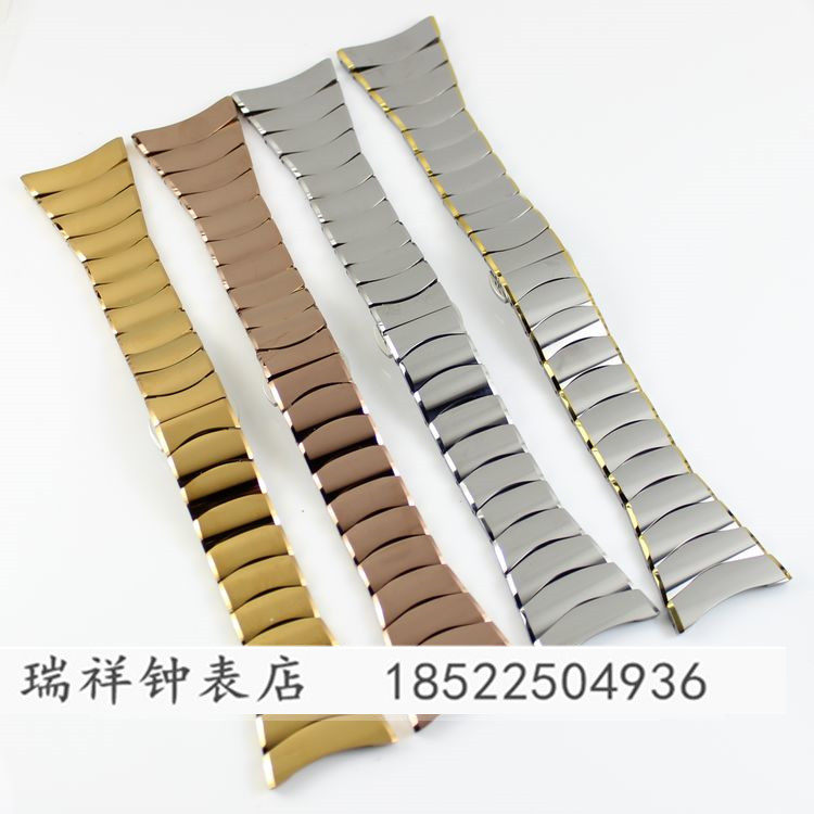 津辉配依卡特男女钨钢手表带089G钨钢手表带手表链本色089间金色