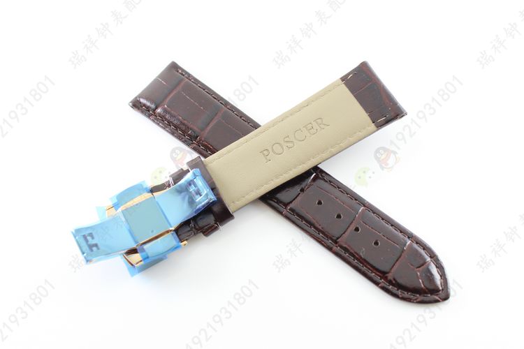 poscer宝时捷L6091女手表带M6091棕色黑色男款真皮表带保时捷6091