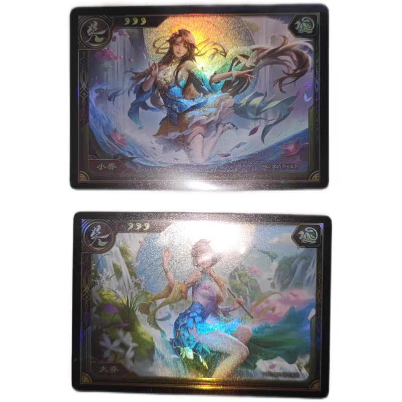 正版三国杀小乔大乔手办三代闪皮肤闪卡采莲江南衣垂绿川收藏卡牌