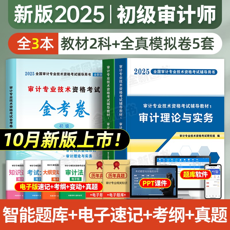 新版2025年审计师初级考试辅导用书教材试卷全套审计理论与实务专业相关知识审计专业技术资格金考卷历年真题库模拟卷习题官方2024