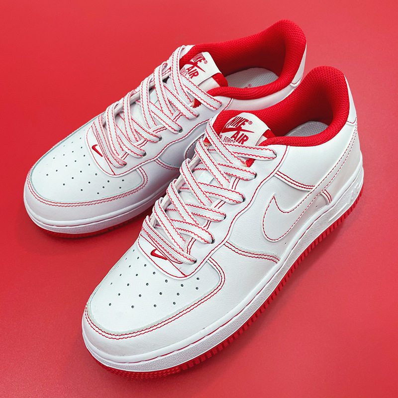 适配aj1af1空军一号1970s红白缝线波浪高低帮帆布板鞋扁鞋带绳
