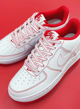 适配AJ1AF1空军一号1970S红白缝线波浪高低帮帆布板鞋扁鞋带绳