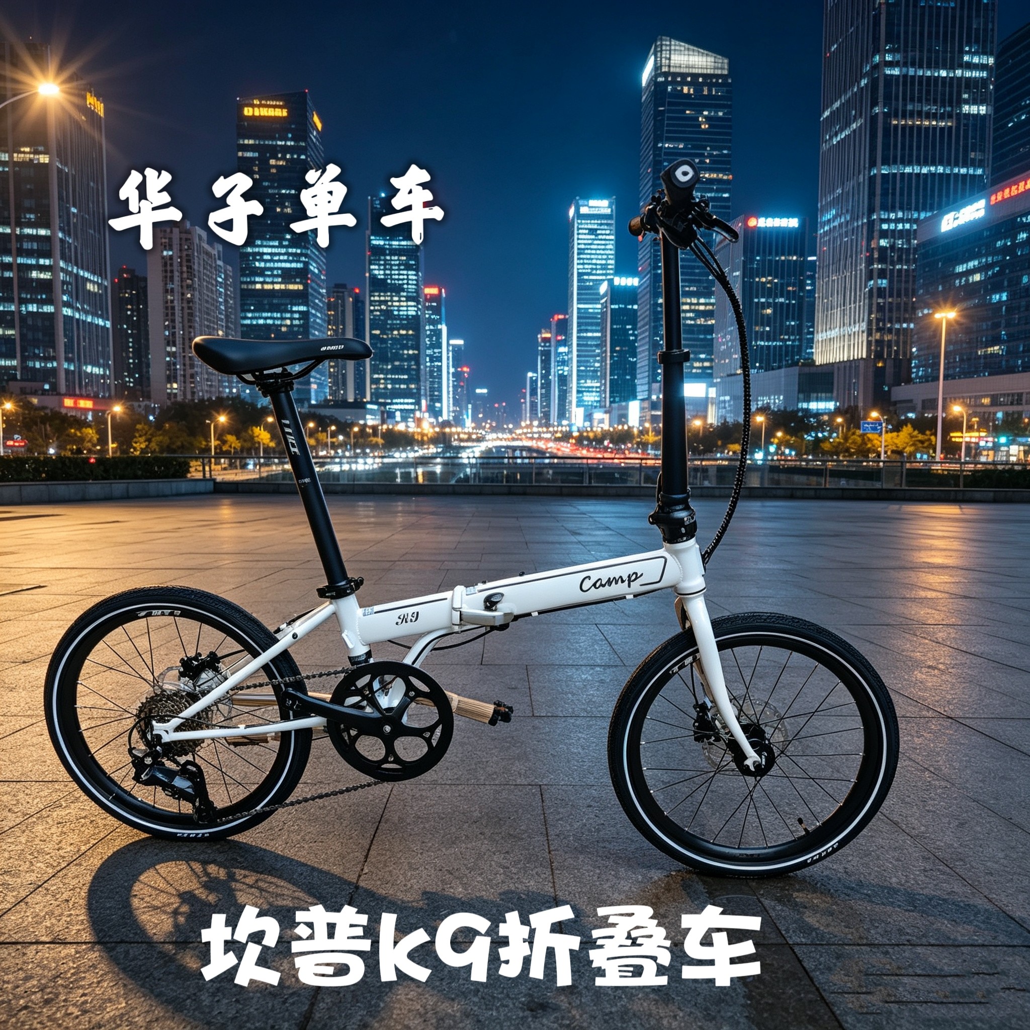 坎普K9折叠车9速油碟折叠车铝合金小轮成人20轮组自行休闲后备箱